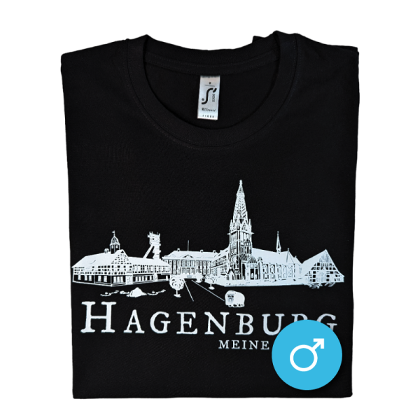 Skyline Hagenburg Motive Black, Aufdruck White, gefalte